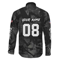 Custom American Flag Skull Motocross Family Matching Off Shoulder Maxi Dress and Hawaiian Shirt - Wonder Print Shop