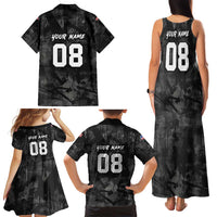 Custom American Flag Skull Motocross Family Matching Tank Maxi Dress and Hawaiian Shirt - Wonder Print Shop