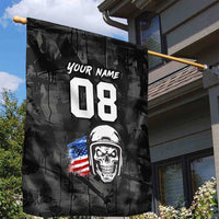 Custom American Flag Skull Motocross Garden Flag - Wonder Print Shop