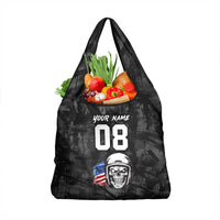 Custom American Flag Skull Motocross Grocery Bag - Wonder Print Shop