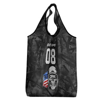Custom American Flag Skull Motocross Grocery Bag - Wonder Print Shop