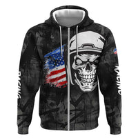 Custom American Flag Skull Motocross Hoodie - Wonder Print Shop