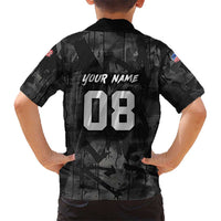 Custom American Flag Skull Motocross Kid Hawaiian Shirt - Wonder Print Shop