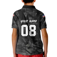 Custom American Flag Skull Motocross Kid Polo Shirt - Wonder Print Shop