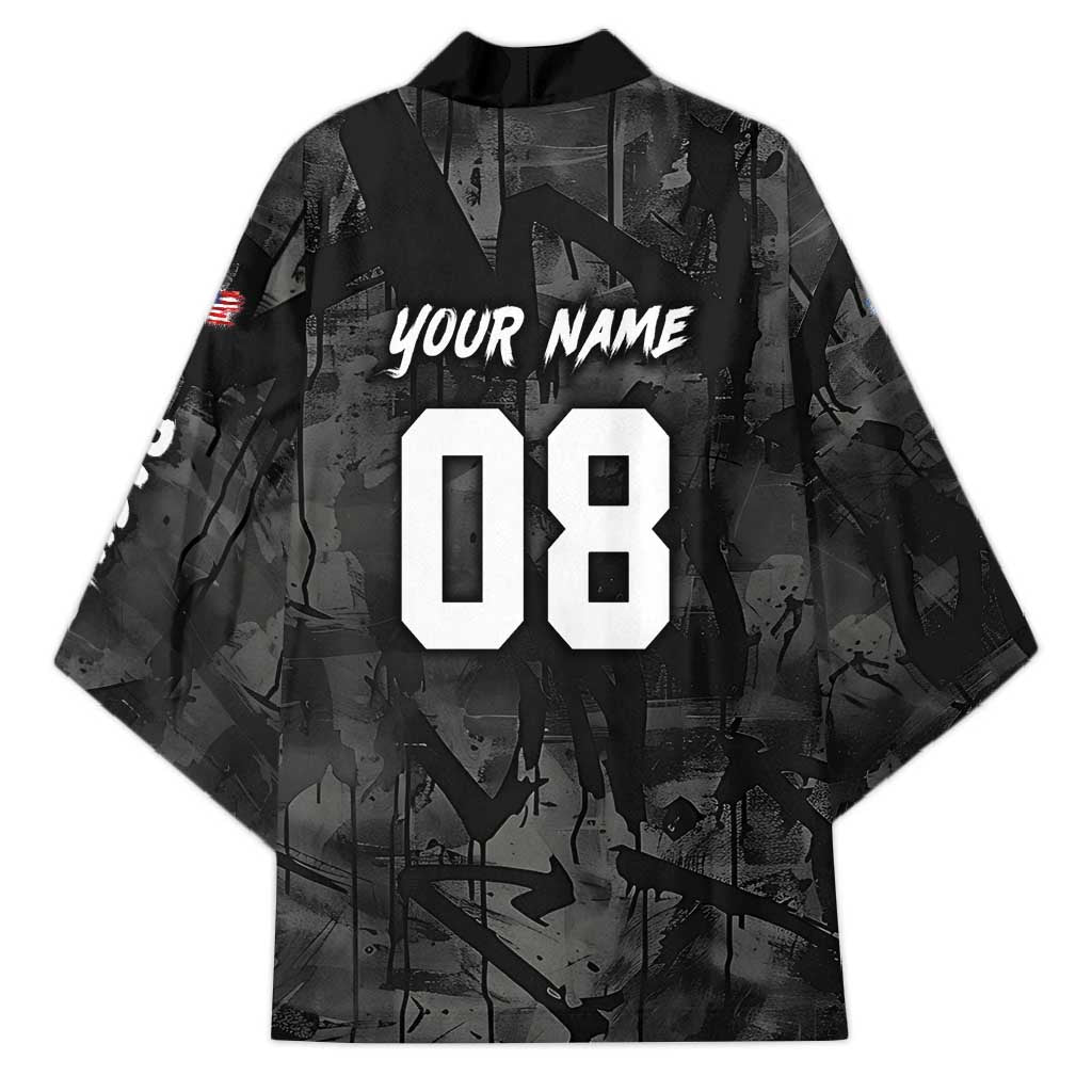 Custom American Flag Skull Motocross Kimono - Wonder Print Shop