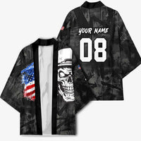Custom American Flag Skull Motocross Kimono - Wonder Print Shop