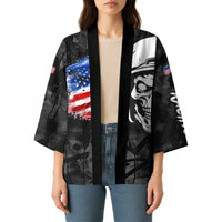 Custom American Flag Skull Motocross Kimono - Wonder Print Shop