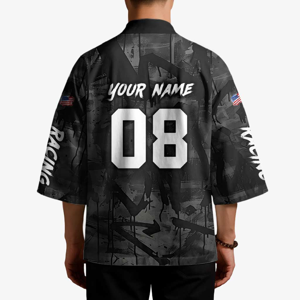 Custom American Flag Skull Motocross Kimono - Wonder Print Shop