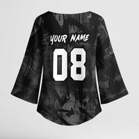 Custom American Flag Skull Motocross Kimono Sleeve Blouse - Wonder Print Shop