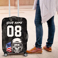 Custom American Flag Skull Motocross Luggage Cover - Wonder Print Shop