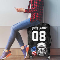 Custom American Flag Skull Motocross Luggage Cover - Wonder Print Shop