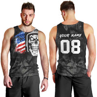 Custom American Flag Skull Motocross Men Tank Top - Wonder Print Shop