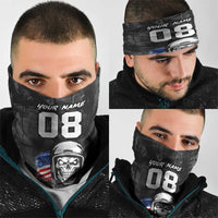 Custom American Flag Skull Motocross Neck Gaiter - Wonder Print Shop