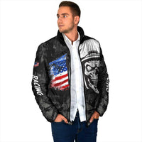 Custom American Flag Skull Motocross Padded Jacket - Wonder Print Shop