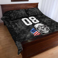 Custom American Flag Skull Motocross Quilt Bed Set - Wonder Print Shop