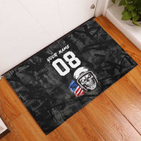 Custom American Flag Skull Motocross Rubber Doormat - Wonder Print Shop