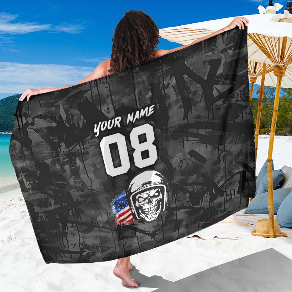 Custom American Flag Skull Motocross Sarong - Wonder Print Shop