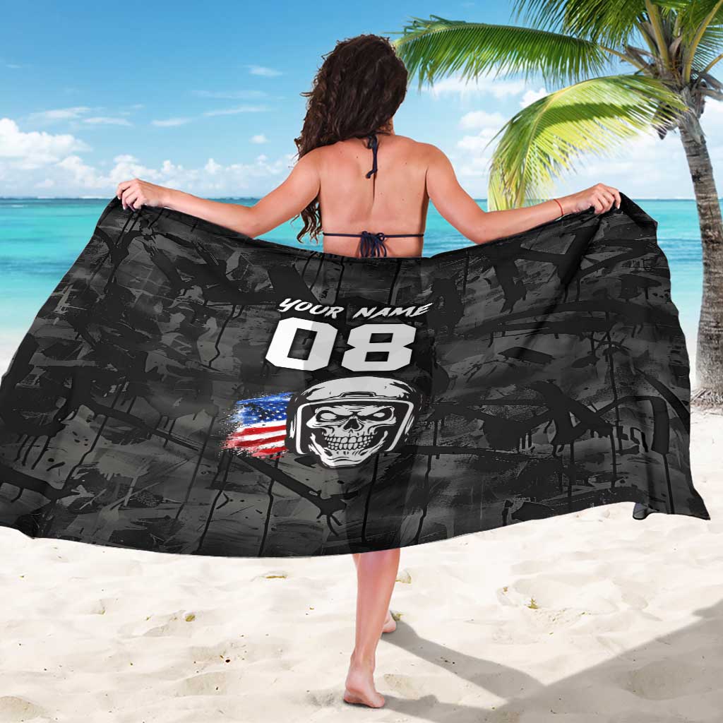 Custom American Flag Skull Motocross Sarong - Wonder Print Shop
