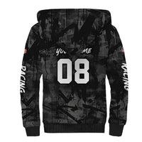 Custom American Flag Skull Motocross Sherpa Hoodie - Wonder Print Shop