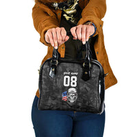 Custom American Flag Skull Motocross Shoulder Handbag - Wonder Print Shop
