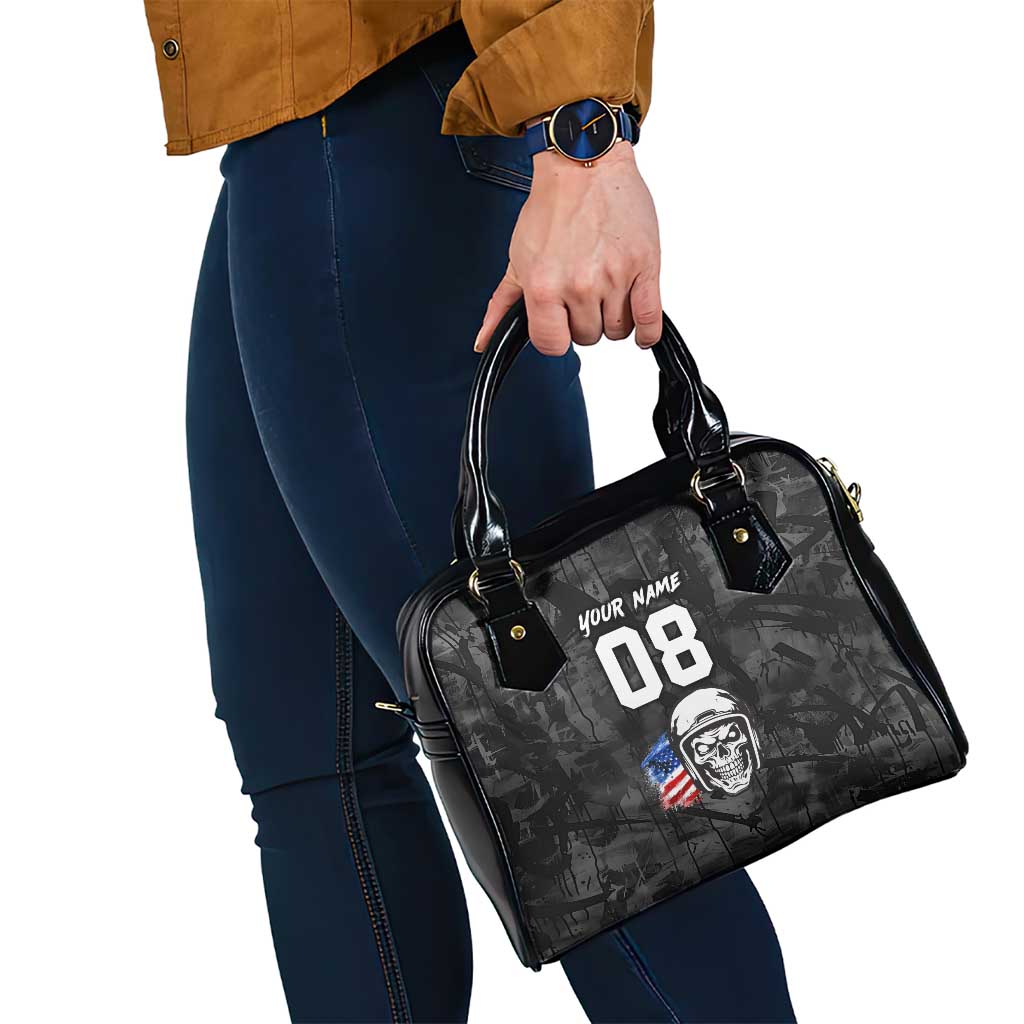 Custom American Flag Skull Motocross Shoulder Handbag - Wonder Print Shop
