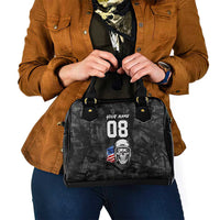 Custom American Flag Skull Motocross Shoulder Handbag - Wonder Print Shop