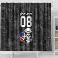 Custom American Flag Skull Motocross Shower Curtain - Wonder Print Shop