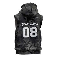 Custom American Flag Skull Motocross Sleeveless Hoodie - Wonder Print Shop