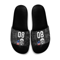 Custom American Flag Skull Motocross Slide Sandals - Wonder Print Shop