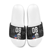 Custom American Flag Skull Motocross Slide Sandals - Wonder Print Shop