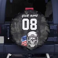 Custom American Flag Skull Motocross Spare Tire Cover - Wonder Print Shop