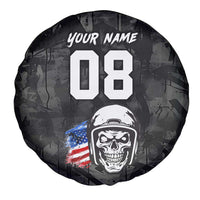 Custom American Flag Skull Motocross Spare Tire Cover - Wonder Print Shop