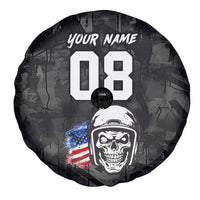 Custom American Flag Skull Motocross Spare Tire Cover - Wonder Print Shop