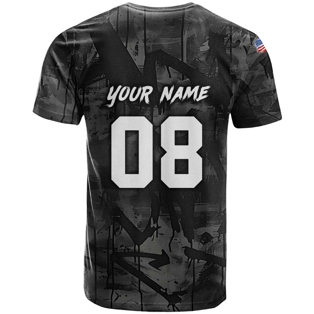 Custom American Flag Skull Motocross T Shirt - Wonder Print Shop