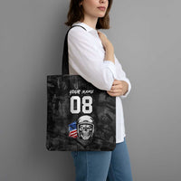Custom American Flag Skull Motocross Tote Bag - Wonder Print Shop