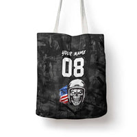 Custom American Flag Skull Motocross Tote Bag - Wonder Print Shop