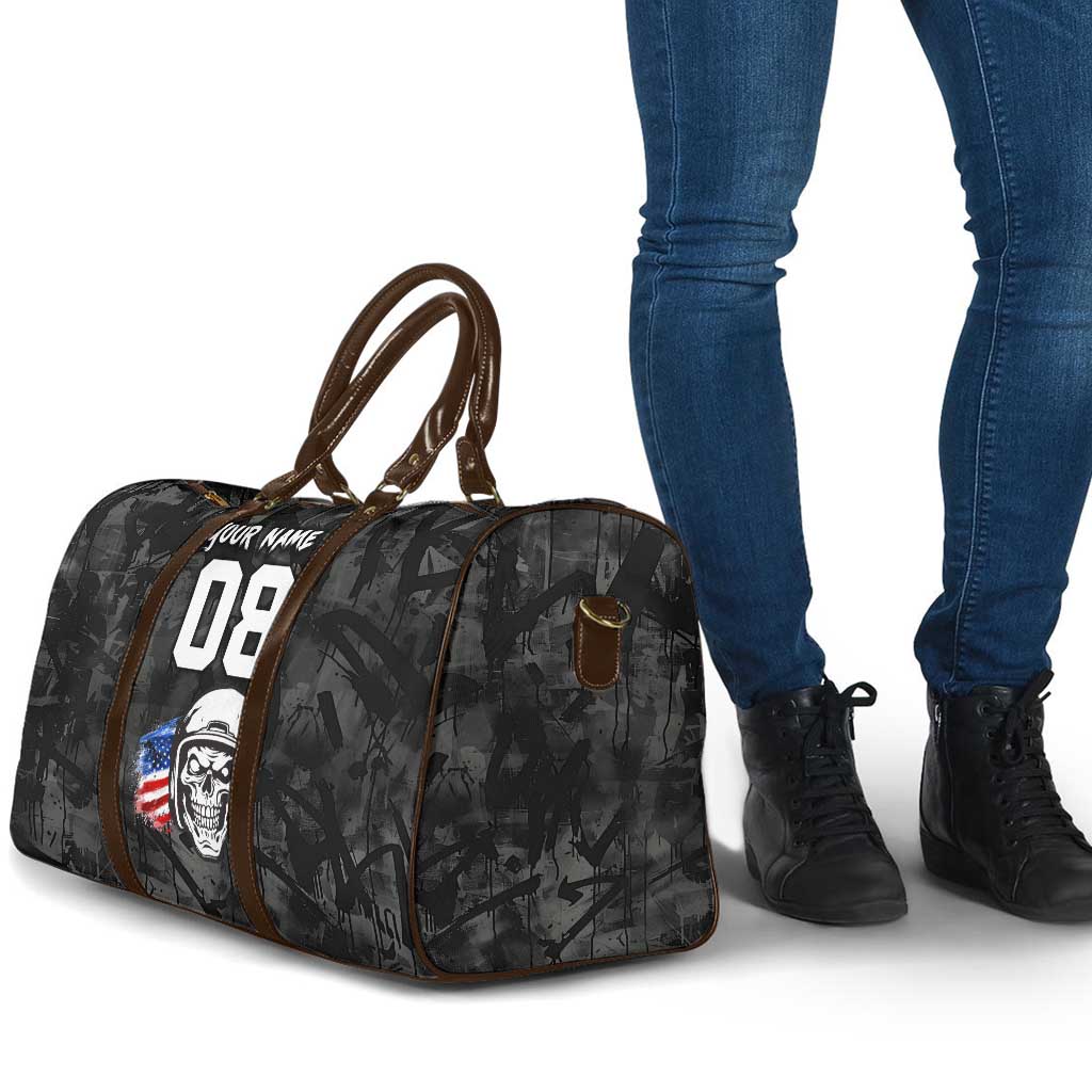 Custom American Flag Skull Motocross Travel Bag - Wonder Print Shop