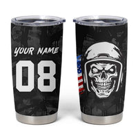 Custom American Flag Skull Motocross Tumbler Cup - Wonder Print Shop