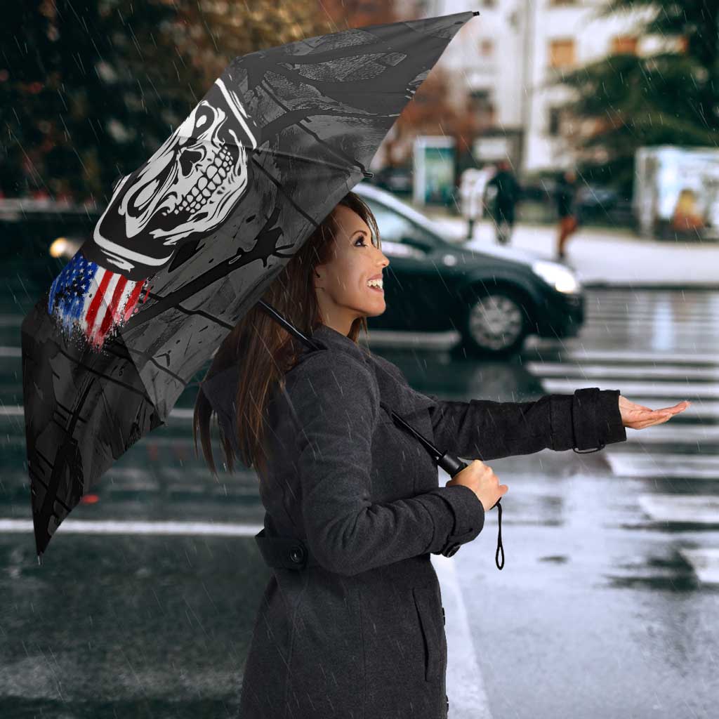 Custom American Flag Skull Motocross Umbrella - Wonder Print Shop