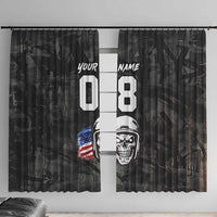 Custom American Flag Skull Motocross Window Curtain - Wonder Print Shop