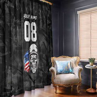 Custom American Flag Skull Motocross Window Curtain - Wonder Print Shop