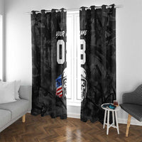 Custom American Flag Skull Motocross Window Curtain - Wonder Print Shop