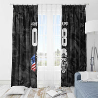 Custom American Flag Skull Motocross Window Curtain - Wonder Print Shop
