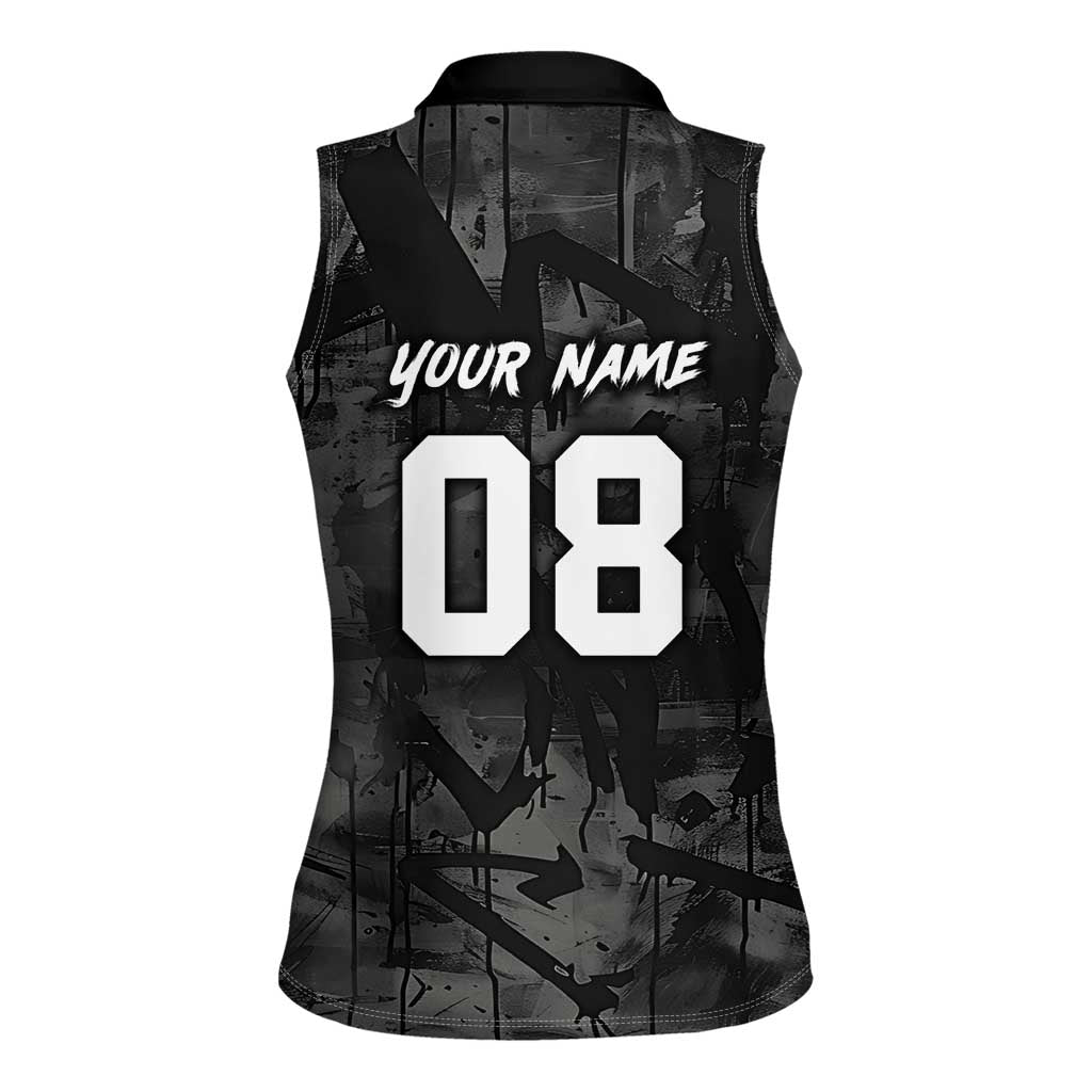 Custom American Flag Skull Motocross Women Sleeveless Polo Shirt - Wonder Print Shop