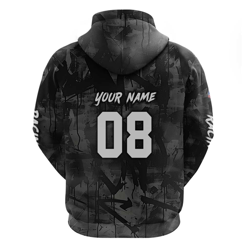 Custom American Flag Skull Motocross Zip Hoodie - Wonder Print Shop