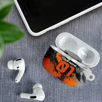 Custom MotoX Eagle Strike Motocross AirPods Case with Rider Silhouette and Orange Grunge Design - Wonder Print Shop