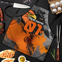Custom MotoX Eagle Strike Motocross Apron with Rider Silhouette and Orange Grunge Design - Wonder Print Shop