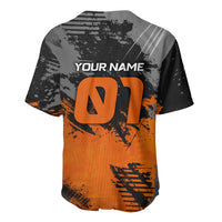 Custom MotoX Eagle Strike Motocross Baseball Jersey with Rider Silhouette and Orange Grunge Design - Wonder Print Shop