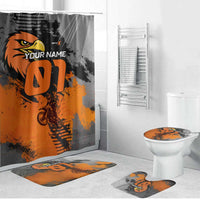 Custom MotoX Eagle Strike Motocross Bathroom Set with Rider Silhouette and Orange Grunge Design - Wonder Print Shop