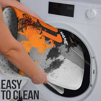 Custom MotoX Eagle Strike Motocross Bathroom Set with Rider Silhouette and Orange Grunge Design - Wonder Print Shop